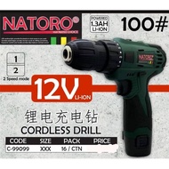 NATORO 12V Li-ion Cordless Drill / Impact Drill Battery Cordless Hand Drill
