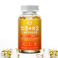 Minch Vitamin D3 K2 Supplement Bone and Heart Health Non-GMO Formula 5000 IU Vitamin D3 & 300 mcg Vi