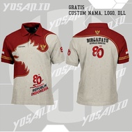 80th Indonesian Independence Day T-shirt Men's TopWanita/ 17 August 2025 Custom 3D fullprinting Art 