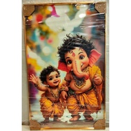 Baby Vinayagar and Baby Murugan Wall Frame - 50 x 80cm