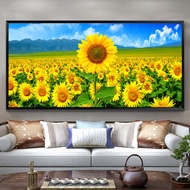 DIY Sunflower flower landscape Full Round Round Diamond Painting Embroidery,bead painting beads painting
