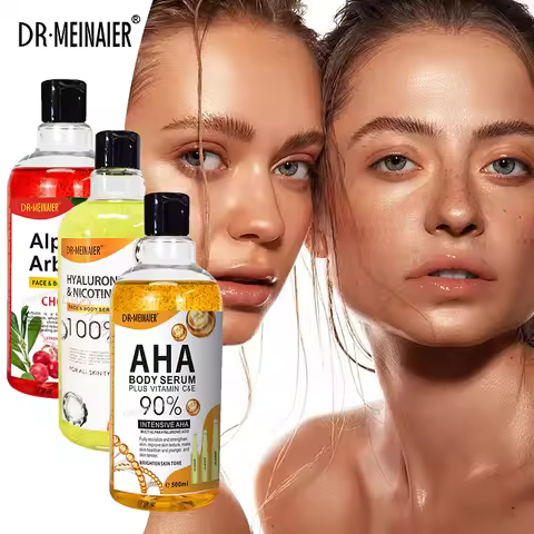 500ml AHA Hyaluronic Vitamin C Arbutin Face Body Serum Dark Spots Corrector Whitening Moisturizing S