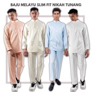 BAJU MELAYU SLIM FIT TUNANG NIKAH KAHWIN LELAKI BABY BLUE NUDE OFFWHITE CREAM PUTIH BAJU RAYA 2023