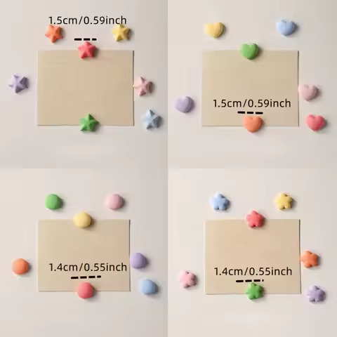 7pcs Colorful Star Fridge Magnets Set Round Resin Message Board Stickers Refrigerator Whiteboard Fun