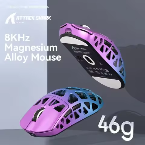 ATTACK SHARK R3 Gaming Mouse Magnesium Alloy Honeycomb,Ultra-Lightweight 8K Hz, PAW3395 Sensor, 2600