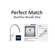 Blanco Quatrus Under Mount Sink BUNDLE With GROHE Mixer Tap