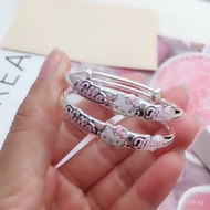 Dingdang Cat Baby Bracelet for Men and Women, Pure Silver kt Cat Children's Day Festival s999Childre