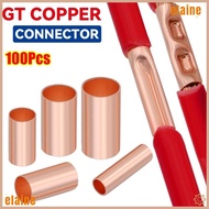 ELAINE 100Pcs GT Copper Terminal Connecting Tube, Hole Passing Brass Wire Terminal Crimp, GT-1/1.5/2