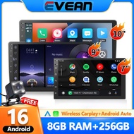 【Android 16】8GB+256GB Android Car Player 7/9/10 Inch Car Multimedia Player with Wireless Carplay And