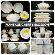 Full set🍒VANTAGE CHERRY BLOSSOM F31 VINNA WITH GOLD - creamer - sugar pot - casserole - soup tureen - bekas kuih - sudu