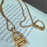 紀梵希 Givenchy 日本中古 絕版 古董 Vintage 4G 鎖頭金屬項鍊