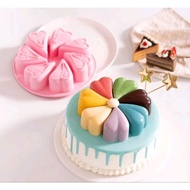 Silicone mold with 7 twisted flower hearts, 7 hearts to make jelly and sticky rice