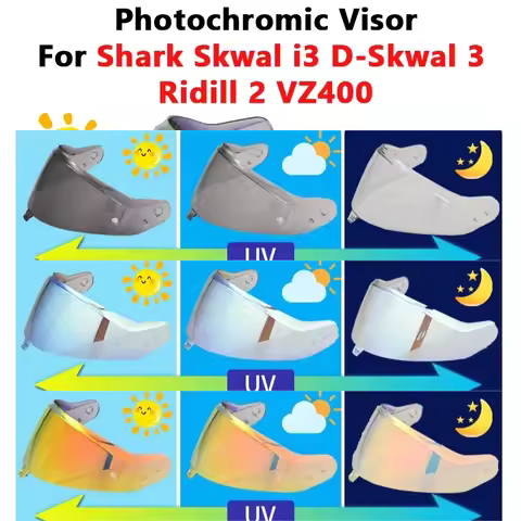 replace Skwal i3 Photochromic Visor For Shark D-Skwal 3 Ridill 2 VZ400 moto Helmet Lens Shield Anti-