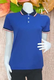 TNP fashion เสื้อโปโล สีน้ำเงิน Drycool คอปก แขนจั๊ม (หญิง)