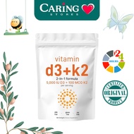 Vitamin D3 5,000 IU + K2 MK-7 100 mcg, 180 Softgels 2-in-1 Bone, Immune & Heart Support | Easy to Sw