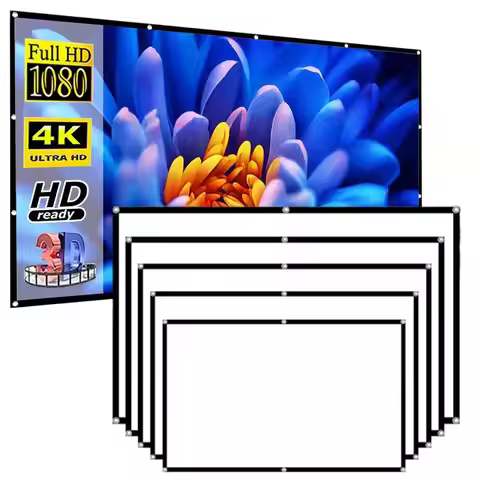 1 Pcs Curtain Anti-Light 60/72/84/100/120 Inches Projection Screens For Home Outdoor Office Projecto