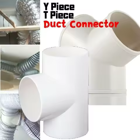 100mm 4inch Ducting T/Y Splitter Connector For Extractor Fan Ventilation Duct Pipe Tube Air Ventilat
