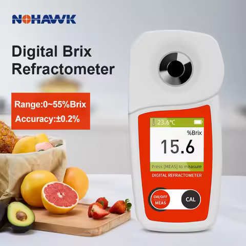 Digital Brix Refractometer Flagfront brix Meter Refractometer Automatic Temperature Compensation Bri