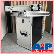 แร็ค COMPACT LA 10U RACK ไม้ผิวอลูมิเนียมสีเงิน ลึก 11นิ้ว LA10U แร็คเครื่องเสียง แร็คไม้ คอมแพ็ค LA