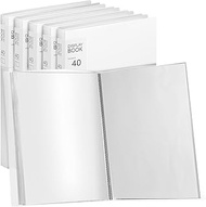 Marspark 6 Pcs Binder with Plastic Sleeves Large 8.5" x 11" Display Presentation Book 40 Pocket 80 P