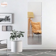 PEWANYMX Acrylic Mirror Wall Sticker, Frameless Self Adhesive Square Mirror Decal, Mirror Sheets Shatterproof Full Length Easy To Assmable Wall Mounted Mirror Bedroom