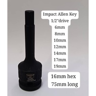 1/2" DRIVER IMPACT ALLEN KEY SOCKET 6MM-19MM X 75MM LENGTH TAIWAN / /YAMIZA