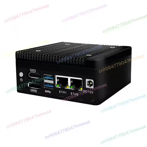 1pcs H9 N100 Soft Router Fanless Mini PC DDR5 SO-DIMM 2*i226 1000M LAN HDMI2.1 DP1.4 Pf Sense Firewa