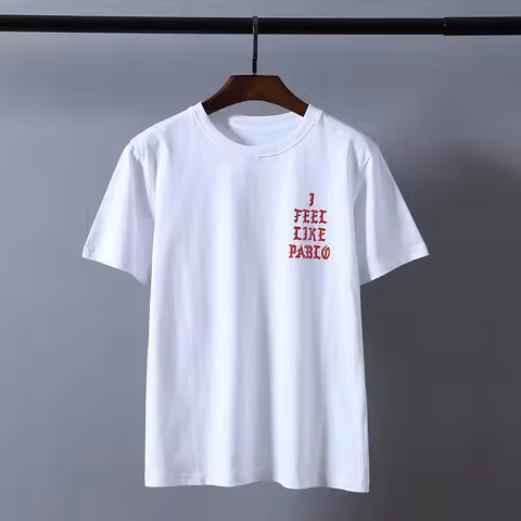 Kanye West Pablo T Shirt Men I Feel Like Paul Print Short Sleeves Season 3 T-Shirt Hip Hop Rapper Te