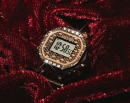 CASIO 戒指手錶 系列 Casio 與 J Balvin 的聯乘力作戒指手錶 CRW-001JB-9 金色 水鑽鑲嵌於上下錶圈