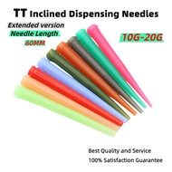20pcs Needle Tube Length 60MM 10G-20G Extended TT Inclined Screw Dotting Needle, Plastic TT Needle, 