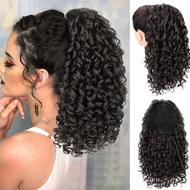 Afro Kinky Curly Wig Drawstring Puff Ponytail Extensions Synthetic Clip in Ponytail African Hair Ext