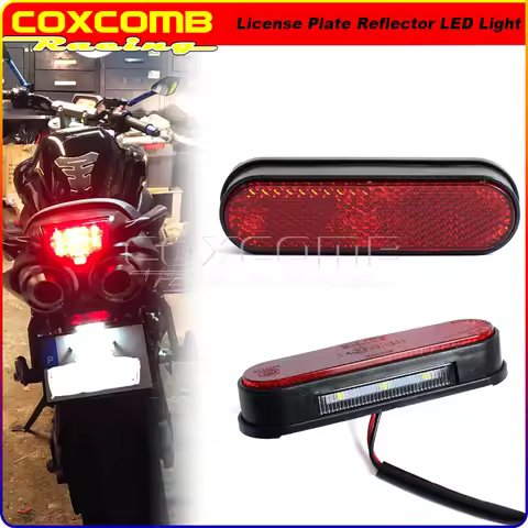 Universal Motorcycle Car License Plate LED Red Reflector Tail Tidy Number Plate Light Safety Reflect