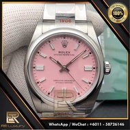 [TOP QUALITY] 0YSTER PERPETUAL PINK DIAL STAINLESS STEEL 126000 MEN WATCH LUXURY AUTOMATIC JAM TANGA