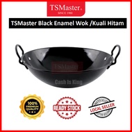 TSMaster Enamel Wok Double Handle Thick Kuali Besi Kuali Hitam Chinese Wok Cast Iron Wok Stir-Fry Wo