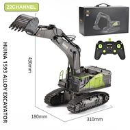 HUINA 1593 RC Excavator 1/14 Metal Alloy Engineering Crawler Tractor 2.4G Electric Remote Control Ca