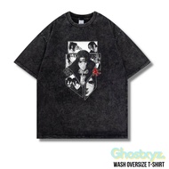 Ghostxyz T-Shirt Uchiha Sasuke Itachi" Wash Oversize Vintage Tee Baju Kaos