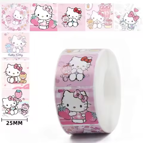 500 sheets/roll Sanrio Hello Kitty Stickers Cartoon Graffiti Stickers Kids Stickers Car Stickers Gif