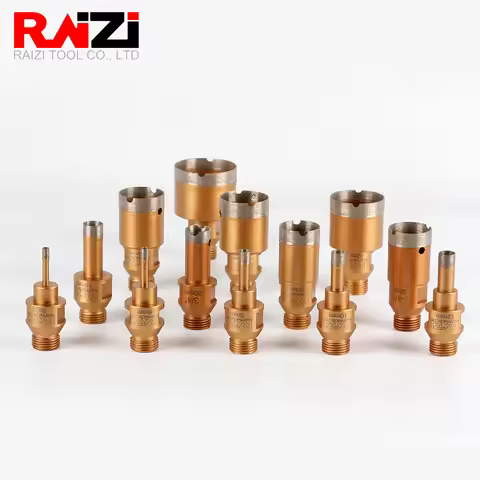 Raizi 1Pc Wet Thin Wall CNC Diamond Core Bits For Porcelain Tile Dekton Lapitec Neolith Double Screw