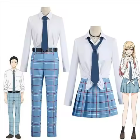 Anime My Dress-Up Darling Wakana Gojo & Marin Kitagawa School Uniform Cosplay Costume Set for Hallow