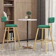 TANH Nordic Iron Bar Chair with Backrest Family Living Room Dining Cafe Chair Kitchen leisure chair 