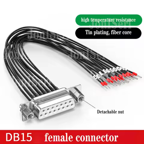 DB15/DB9/DB25 Connector Cable with Number Tube 26AWG 15Pin Serial Port Dual Shielded Wire Single Mal