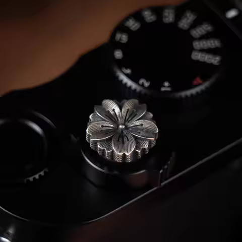 Handmade Retro Metal Shutter Button Hot Shoe Cover Decoration for Fuji XT4 XT5 XT50 XE4 X100VI Leica