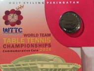 Malaysia Nordic Gold Coin Card duit syiling 1 ringgit 2016 World Team Table Tennis Championships ping pong coin