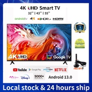 R&R UHD 4K Smart TV 32"/43"/55 inch Android TV Mirror TV Google TV Digital TV with Google Play Netfl
