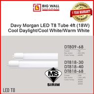 Davy Morgan LED T8 Tube 4ft (22W) Cool Daylight/Cool White/Warm White (2pcs)