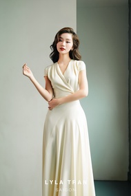 Đầm lụa cổ V dáng A đi tiệc sang trọng (Aloha Dress)