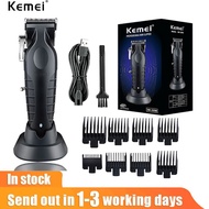 Kemei เครื่องตัดผม KM-2296ปัตตาเลี่ยนมืออาชีพสำหรับผู้ชายเครื่องตัดผมพร้อมเครื่องตัดผมชาร์จที่นั่ง