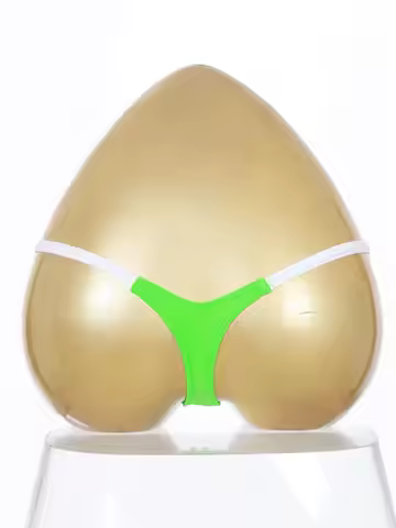 Women Low Waist Mini Miro Thongs V Shape Waist Contrast Color T-back Briefs G-string Panties Elastic