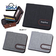 SKM Men's Simple Casual  Zipper Canvas Short Wallet WLM117