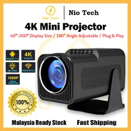 (Ready Stock) NioTech 4K Full HD Smart Android Projector Home Projector HY320 Laptop Phone Projector